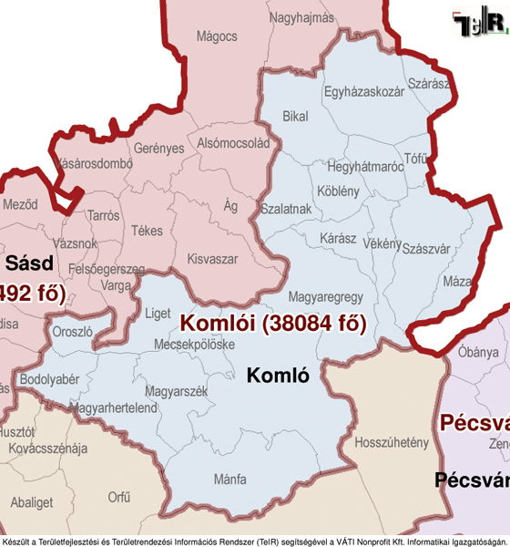 magyarország térkép bikal Komló a járás térképen   Komló a Komlói járáshoz tartozik   Komló  magyarország térkép bikal