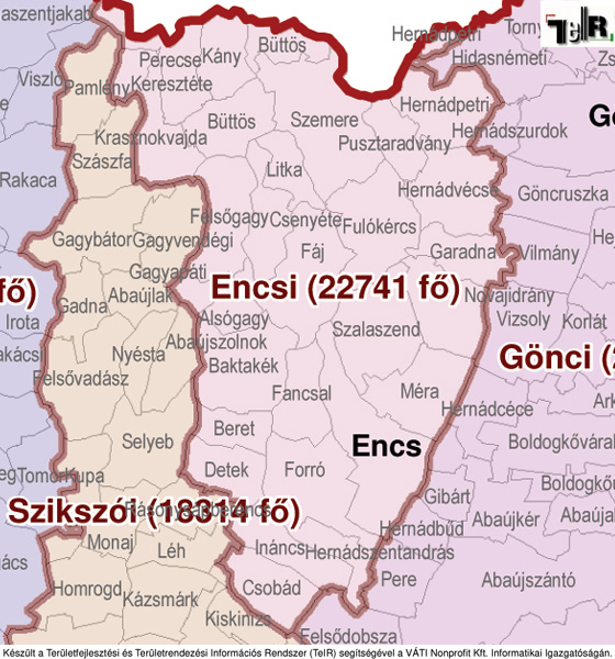 magyarország térkép encs Encs a járás térképen   Encs a Encsi járáshoz tartozik   Encs  magyarország térkép encs