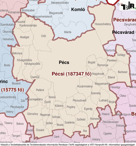 pécs domborzati térkép Hosszúhetény a járás térképen   Hosszúhetény a Pécsi járáshoz  pécs domborzati térkép