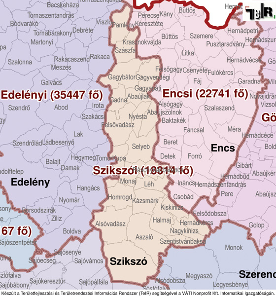 magyarország térkép encs Szikszó a járás térképen   Szikszó a Szikszói járáshoz tartozik  magyarország térkép encs